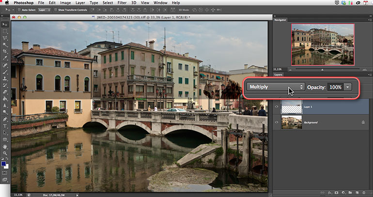 How to replace a white sky in Photoshop, step 2