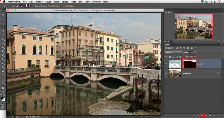 How to replace a white sky in Photoshop, step 3
